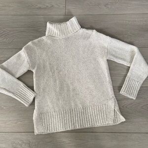 Women’s Light Grey Merino Wool Turtleneck Sweater